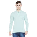 Men's Light Green Full Sleeves Cotton Polo T-Shirt - Camey Shop