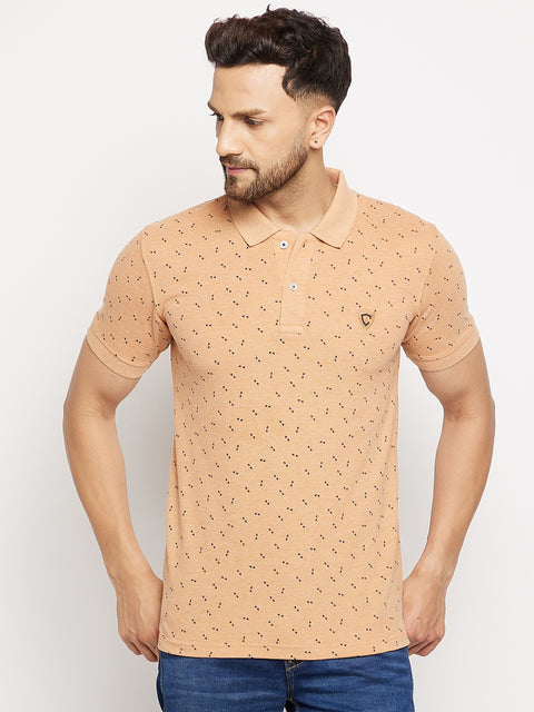 Camey Men's Printed Half Sleeves Cotton Front Button T-Shirt - Camey Shop