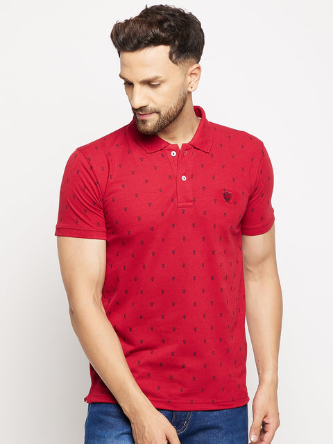 Camey Men's Printed Half Sleeves Cotton Front Button T-Shirt - Camey Shop