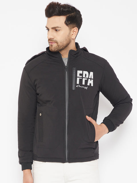 Mens Black Full Sleeve Solid Jacket - Camey Shop