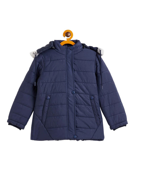 Girls Regular Fit Hodded Bomber Jacket For Winter Wear