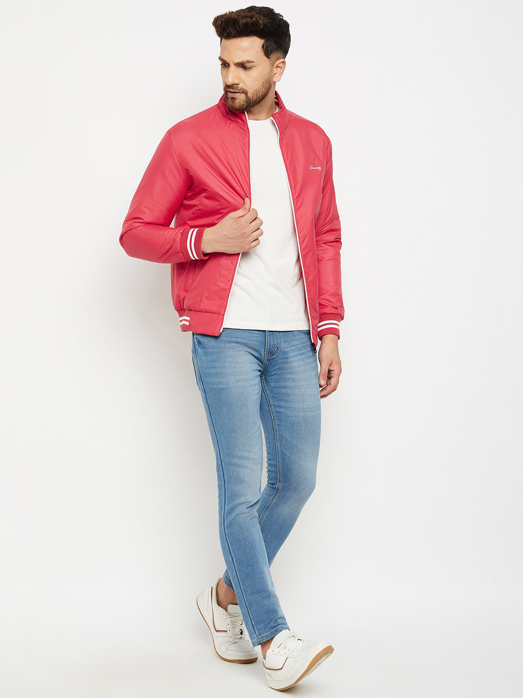 Mens Red Full Sleeve Zipper Jackets - Camey Shop