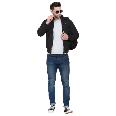 Mens Black Full Sleeve Zipper Jacket - Camey Shop