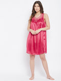 Red Ladies Solid Nighty - Camey Shop