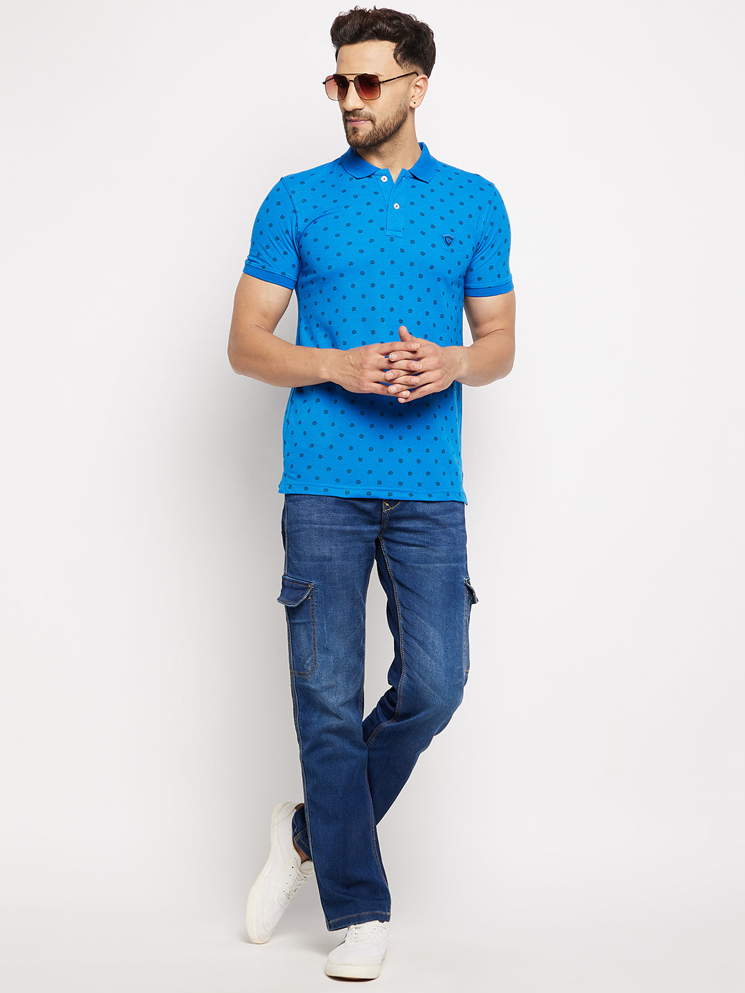 Camey Men's Printed Half Sleeves Cotton Front Button T-Shirt - Camey Shop