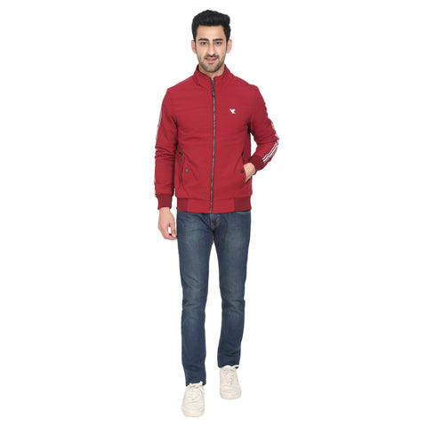 Mens Red Full Sleeve Zipper Jacket - Camey Shop