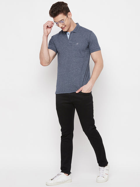Men's Original Navy Half Sleeves Cotton Polo T-Shirt - Camey Shop