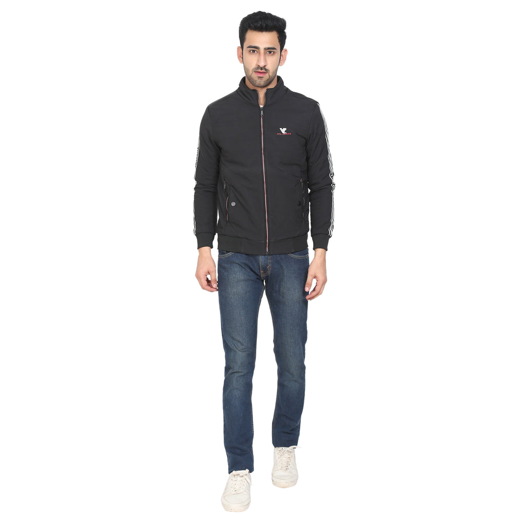 Mens Black Full Sleeve Zipper Jacket - Camey Shop