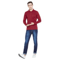 Men's Red Full Sleeves Cotton Polo T-Shirt - Camey Shop