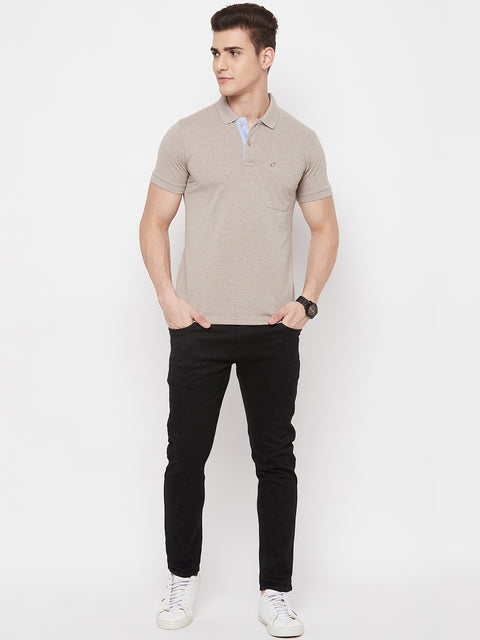 Men's Sand Dune Half Sleeves Cotton Polo T-Shirt - Camey Shop