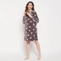 Camey Women Winter Full Sleeve Printed woolen nighty - Camey Shop