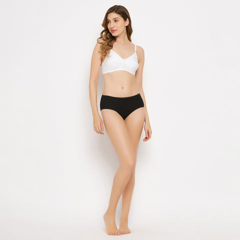 Womens Non Padded Non Wired Solid Full Coverage White Bra - Camey Shop