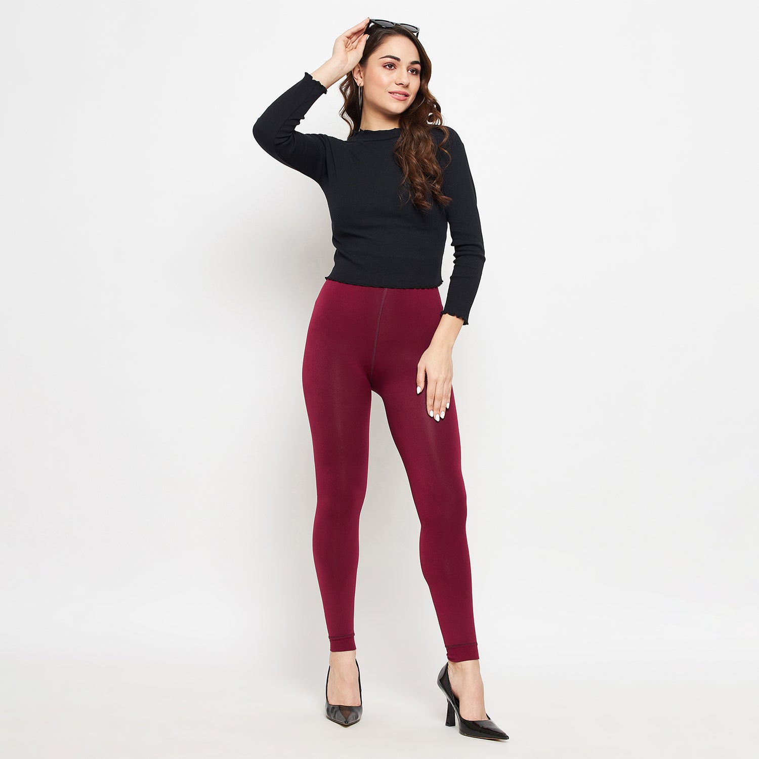 Women Warm Thick Fur Lined Fleece Winter Stocking - Slim Fit - Camey Shop
