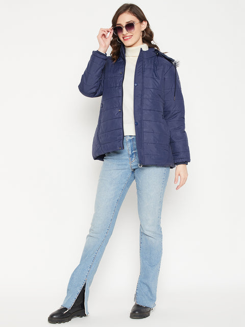 Women's Regular Fit Hodded Bomber Jacket For Winter Wear |Full Sleeve | Zipper | Casual Jacket For Woman & Girl | Western Stylish Jacket For Women - Camey Shop