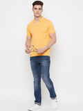 Men's Gold Corn Half Sleeves Cotton Polo T-Shirt - Camey Shop
