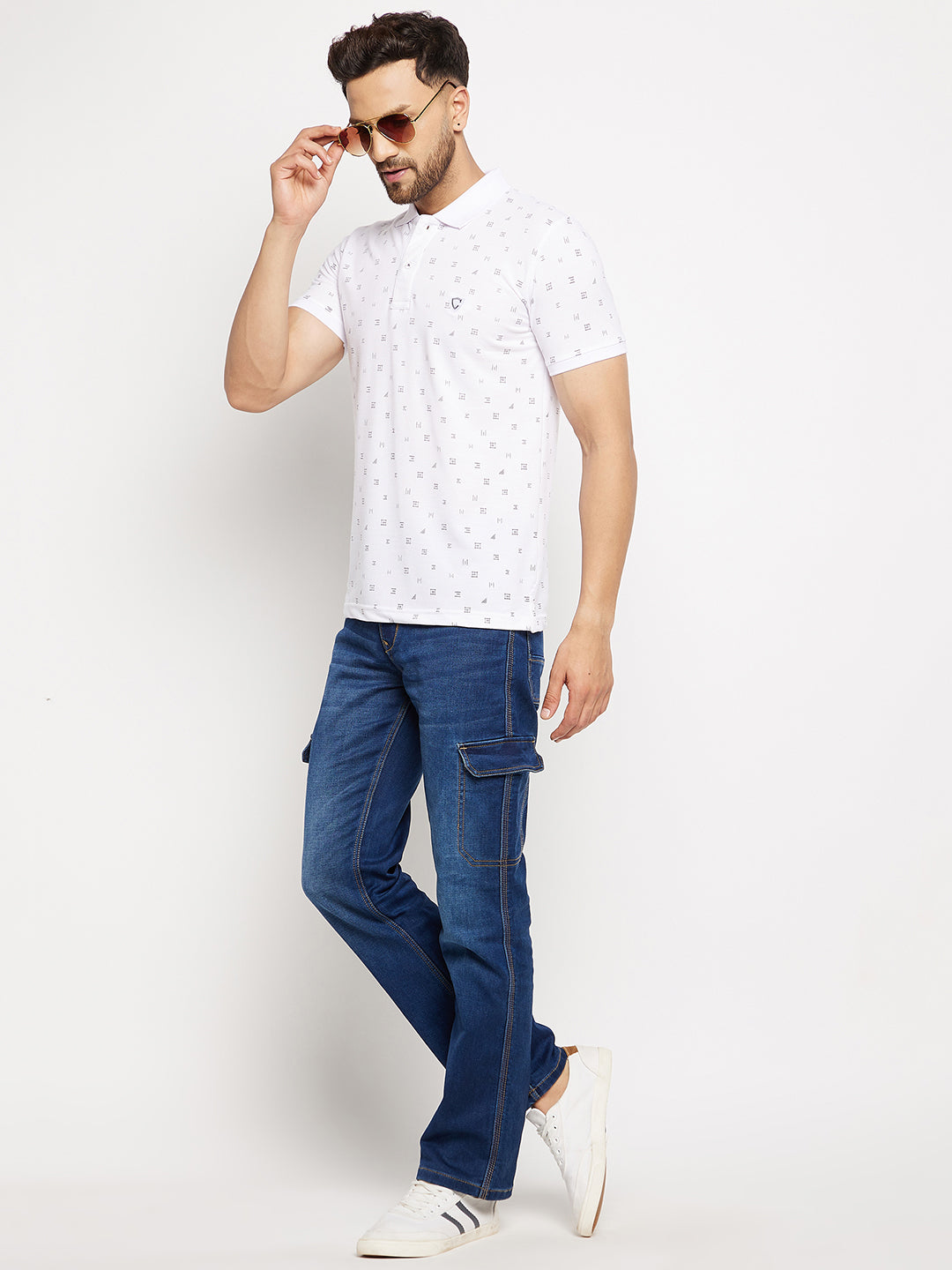 Camey Men's Printed Half Sleeves Cotton Front Button T-Shirt - Camey Shop