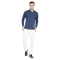 Men's Royal Blue Full Sleeves Cotton Polo T-Shirt - Camey Shop