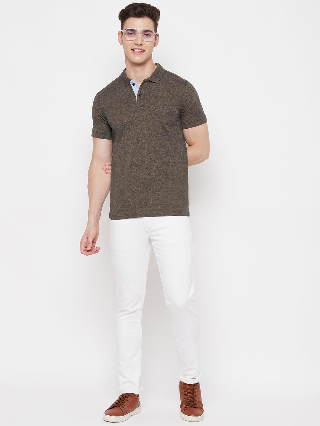 Men's Vintage Navy Half Sleeves Cotton Polo T-Shirt - Camey Shop