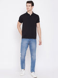 Men's Black Half Sleeves Cotton Polo T-Shirt - Camey Shop