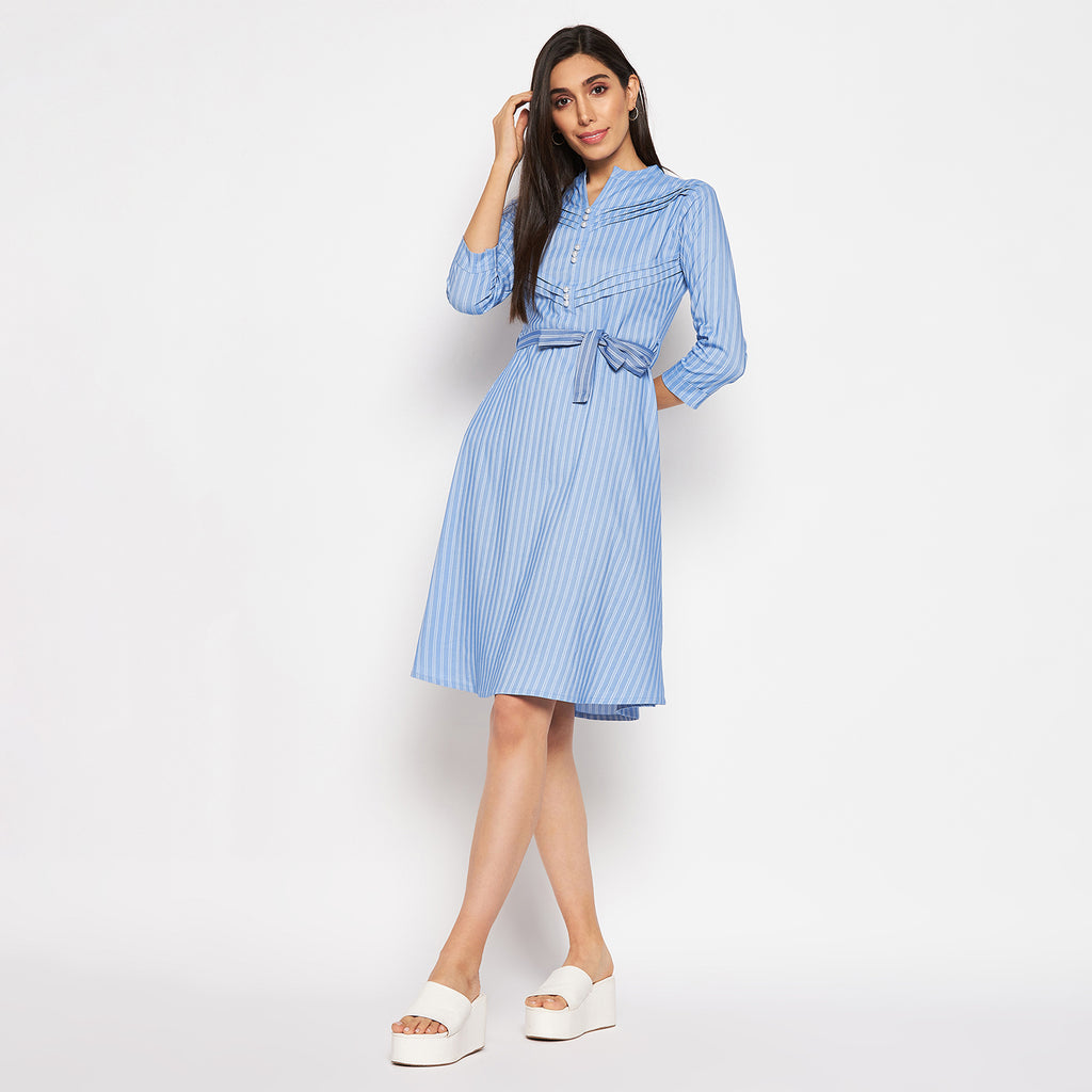 Camey Women Striped Cotton Shirt Mini Dress - Camey Shop