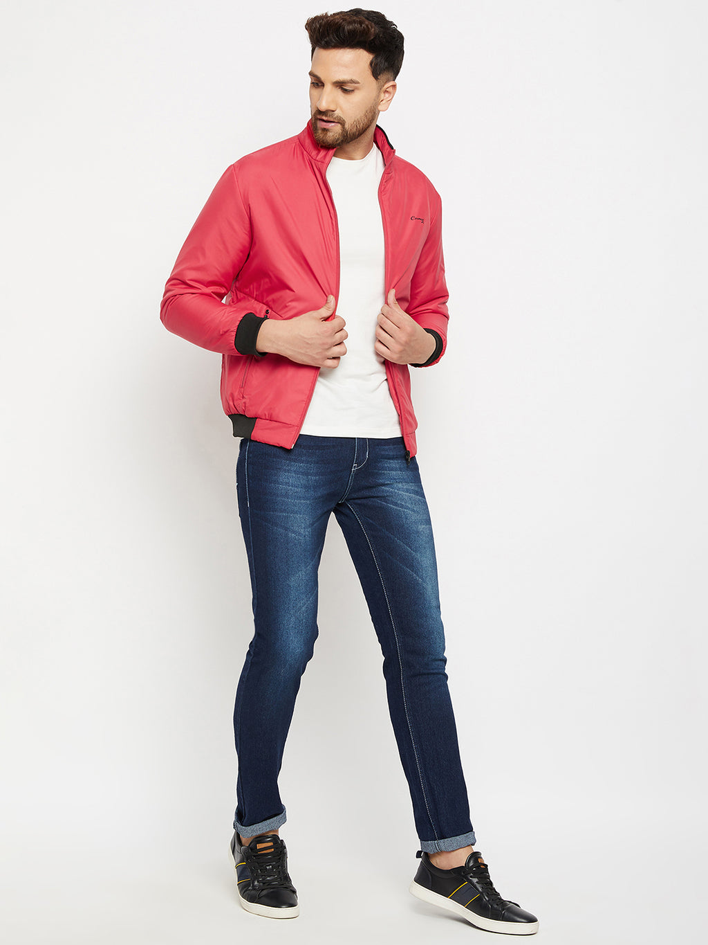 Mens Red Full Sleeve Zipper Jackets - Camey Shop