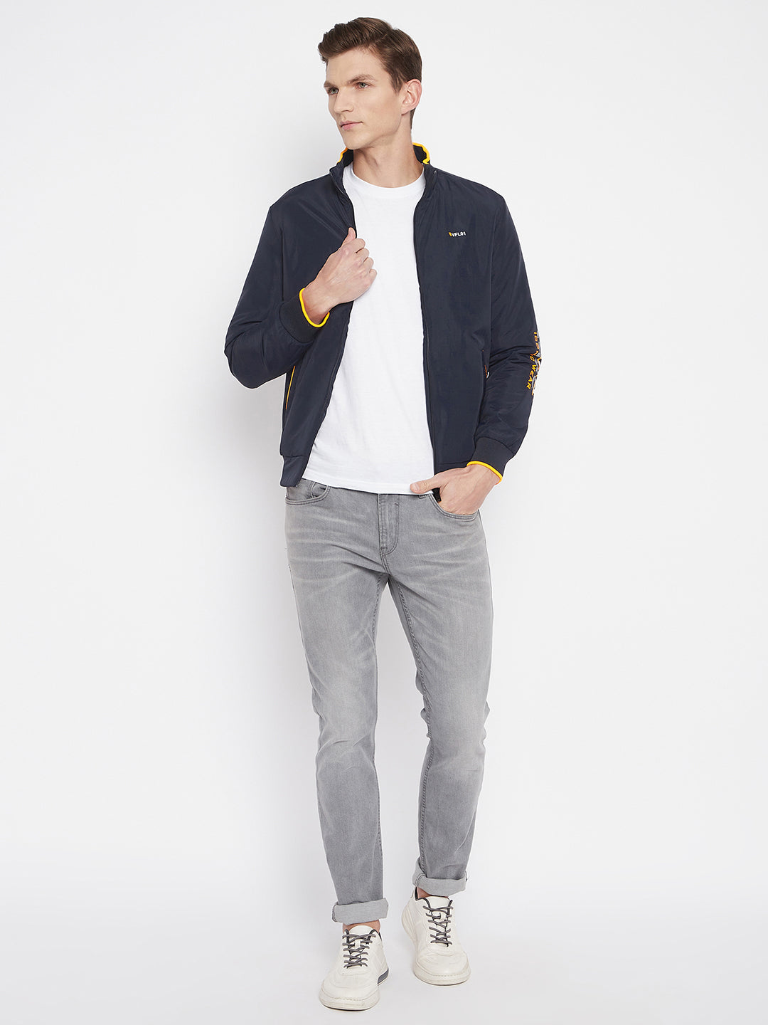 Mens Black Full Sleeve Zipper Jacket - Camey Shop