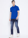 Men's Royal Blue Half Sleeves Cotton Polo T-Shirt - Camey Shop