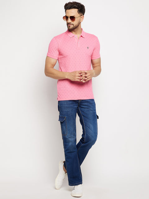 Camey Men's Printed Half Sleeves Cotton Front Button T-Shirt - Camey Shop