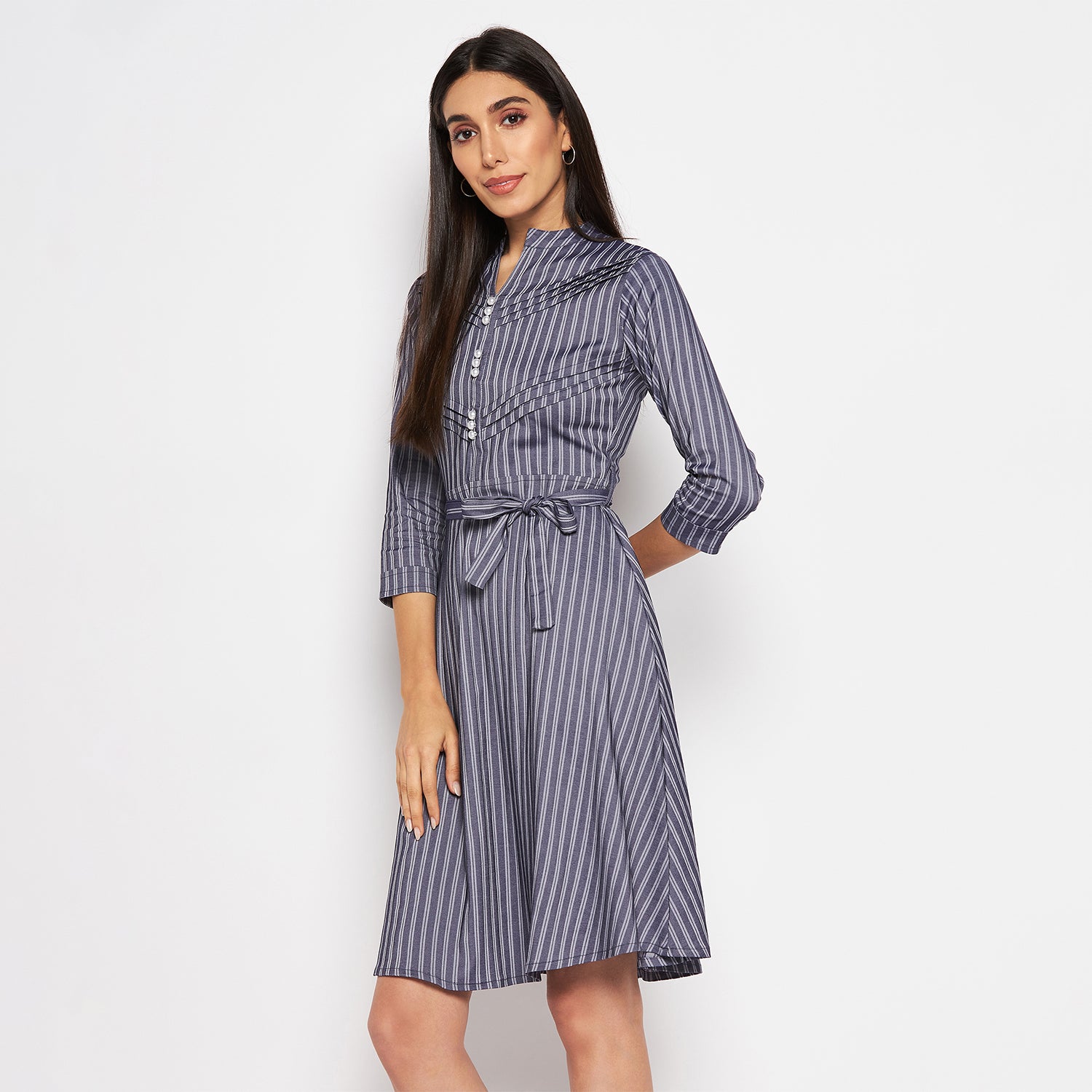 Camey Women Striped Cotton Shirt Mini Dress - Camey Shop