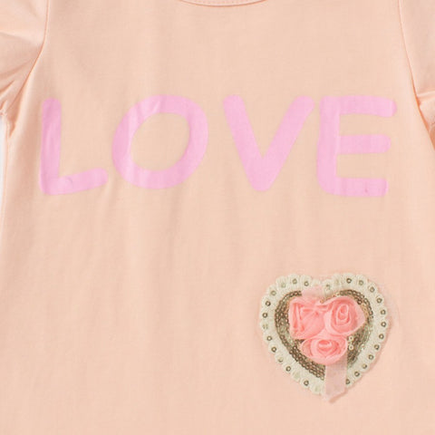 Camey Magenta Love Girls Half Sleeve Tshirt - Camey Shop