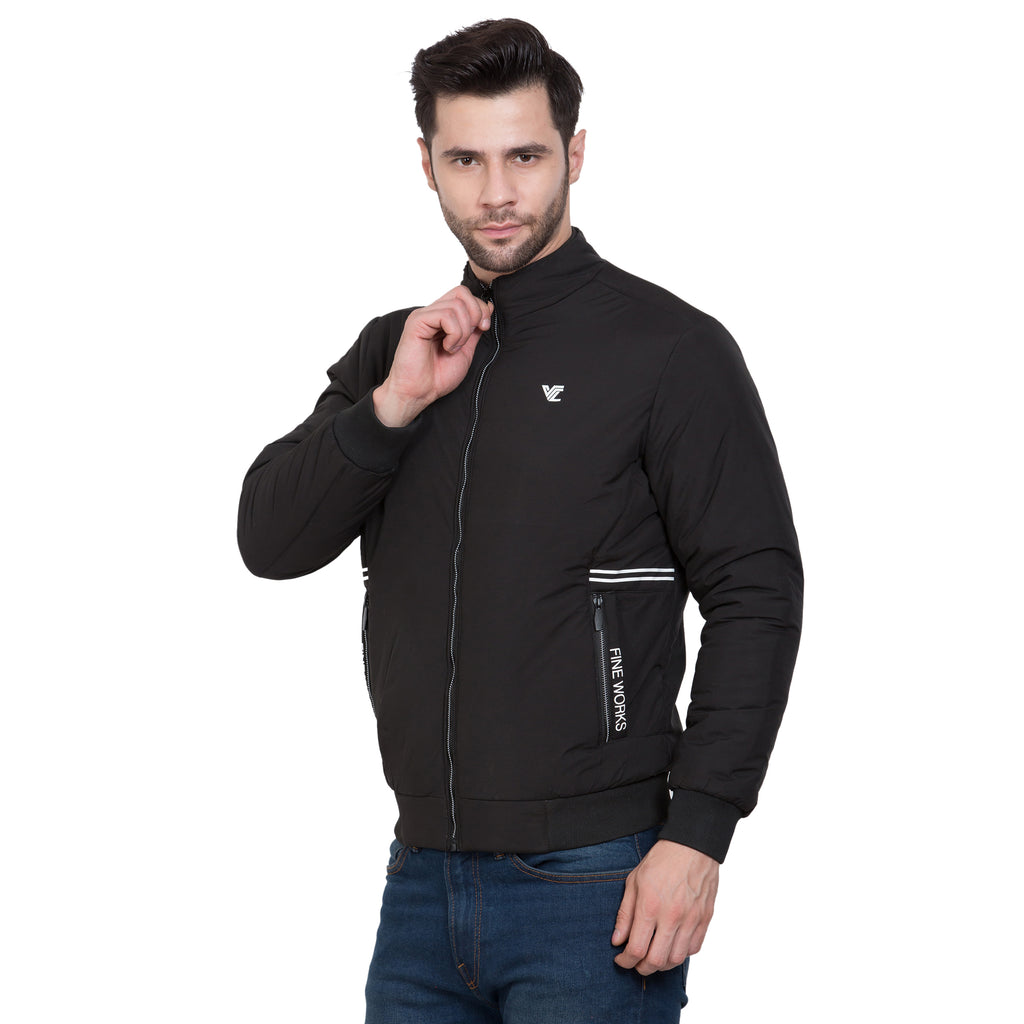 Mens Black Full Sleeve Zipper Jacket - Camey Shop