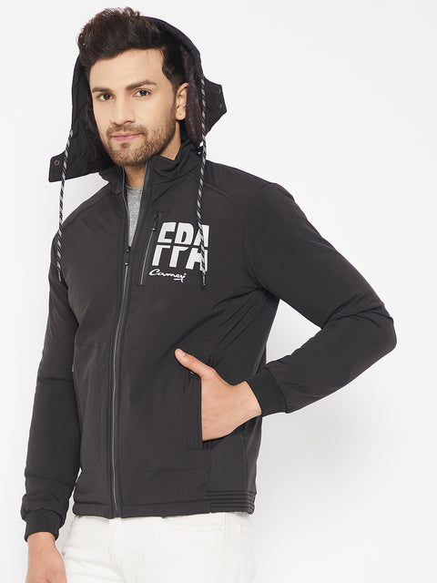 Mens Black Full Sleeve Solid Jacket - Camey Shop