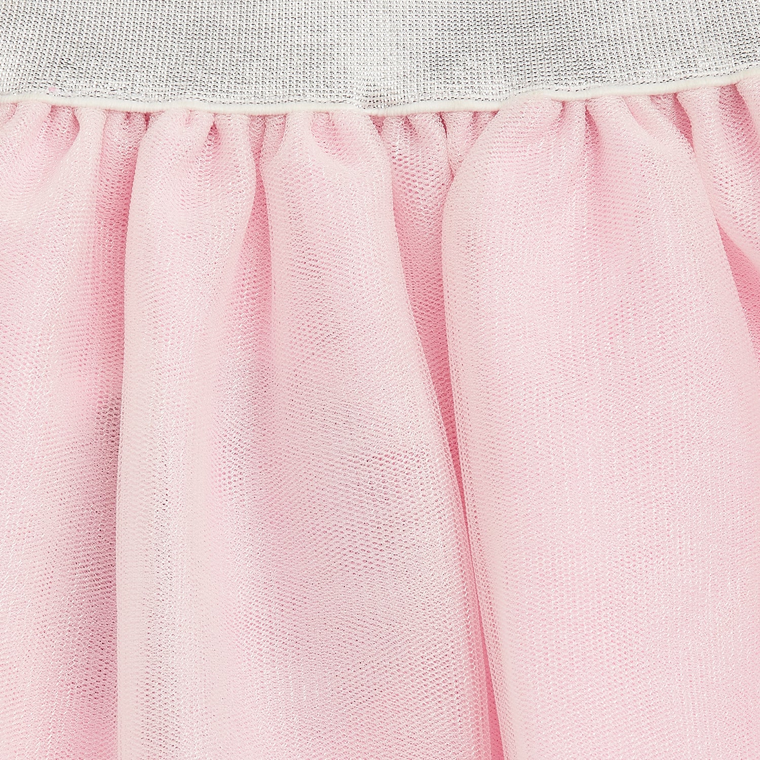 Fancy Pink with silver glitter foil Skirt with silver lurex elasticated waistband