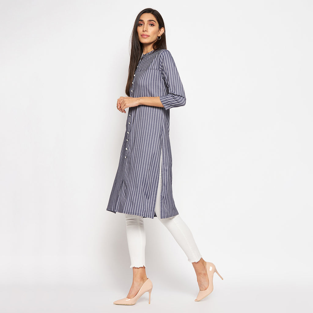 Camey Women Striped Straight Kurta - Camey Shop