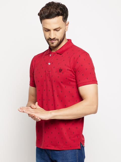 Camey Men's Printed Half Sleeves Cotton Front Button T-Shirt - Camey Shop