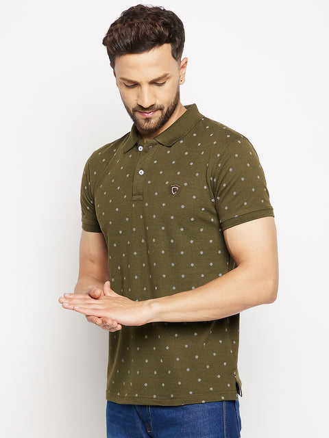 Camey Men's Printed Half Sleeves Cotton Front Button T-Shirt - Camey Shop