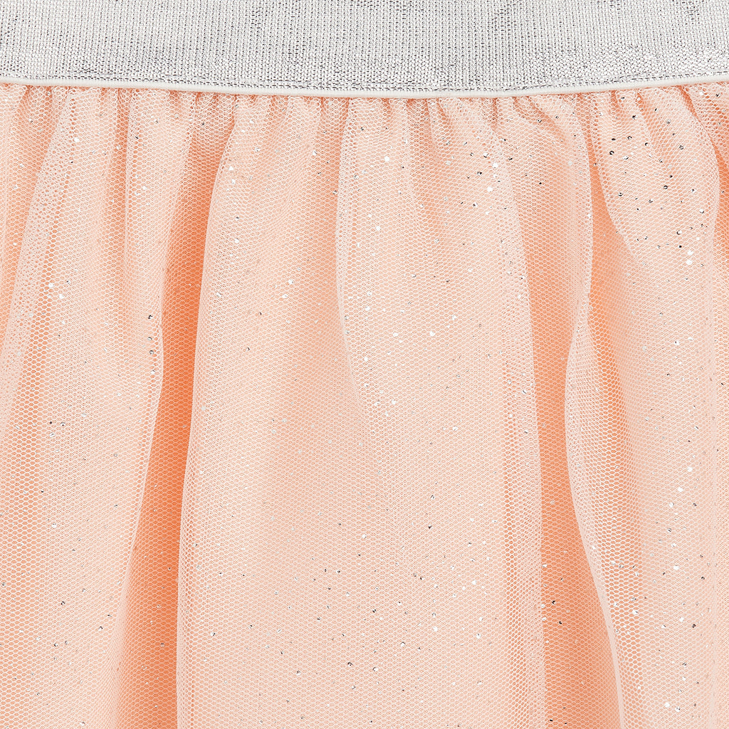 Fancy Foil Baby Pink Skirt 6 Layers with Silver lurex elasticated waistband