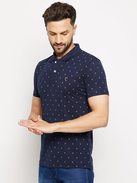 Camey Men's Printed Half Sleeves Cotton Front Button T-Shirt - Camey Shop