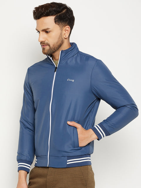 Mens  Blue Full Sleeve Zipper Jackets - Camey Shop