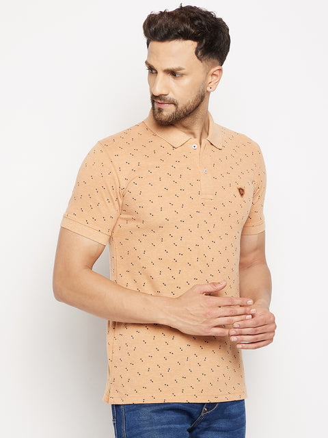 Camey Men's Printed Half Sleeves Cotton Front Button T-Shirt - Camey Shop