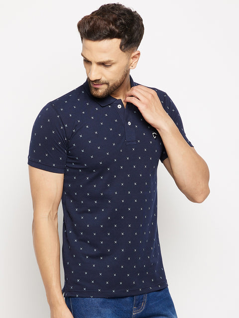 Camey Men's Printed Half Sleeves Cotton Front Button T-Shirt - Camey Shop