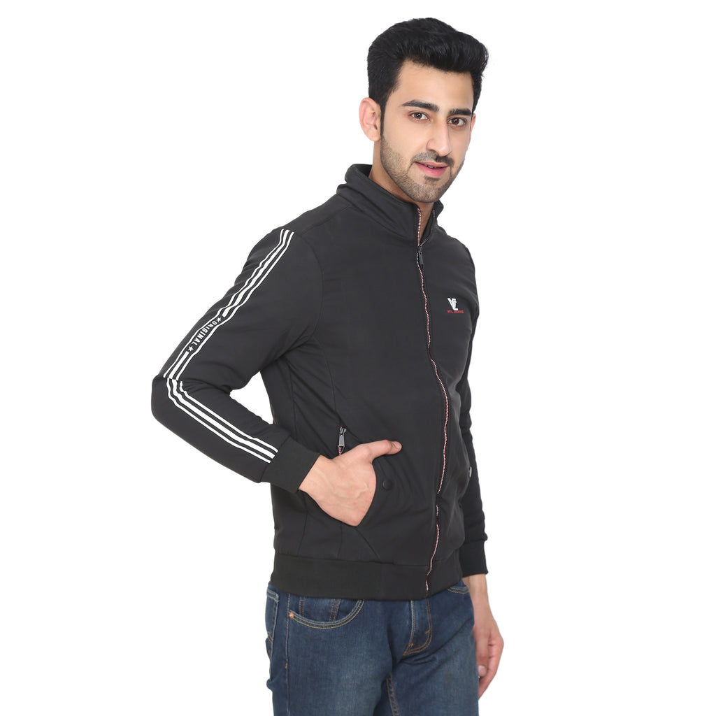 Mens Black Full Sleeve Zipper Jacket - Camey Shop