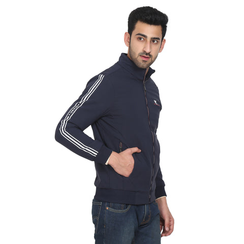 Mens Navy Full Sleeve Zipper Jacket - Camey Shop