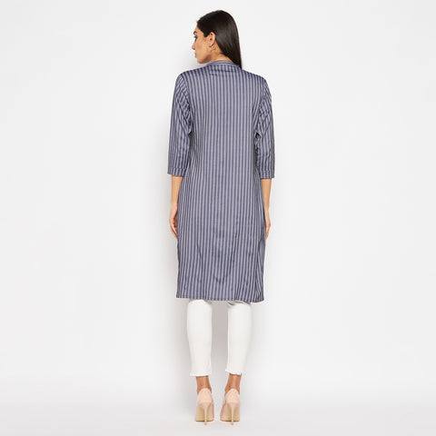 Camey Women Striped Straight Kurta - Camey Shop