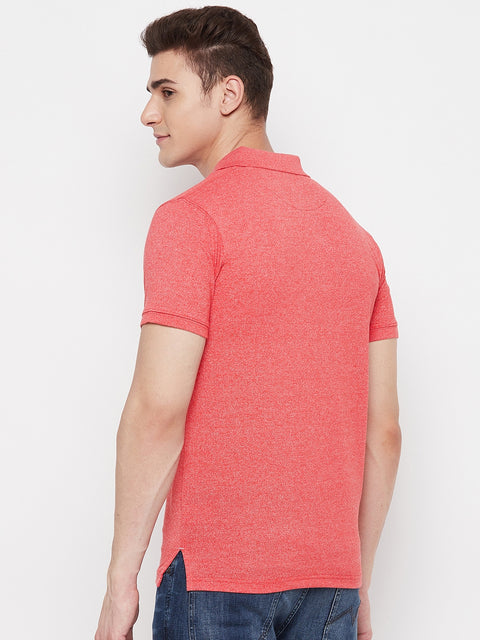 Men's Mars Red Half Sleeves Cotton Polo T-Shirt - Camey Shop