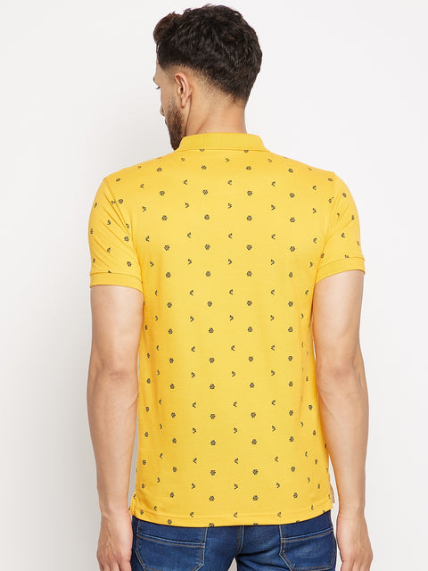 Camey Men's Printed Half Sleeves Cotton Front Button T-Shirt - Camey Shop