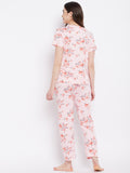 Floral Print Top & Pyjama Set In Rose Pink - Camey Shop