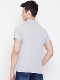 Men's L.Grey Half Sleeves Cotton Polo T-Shirt - Camey Shop