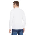 Men's White Full Sleeves Cotton Polo Printed T-Shirt - Camey Shop