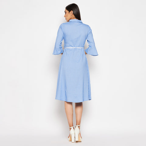 Camey Women Striped Cotton Shirt Mini Dress - Camey Shop